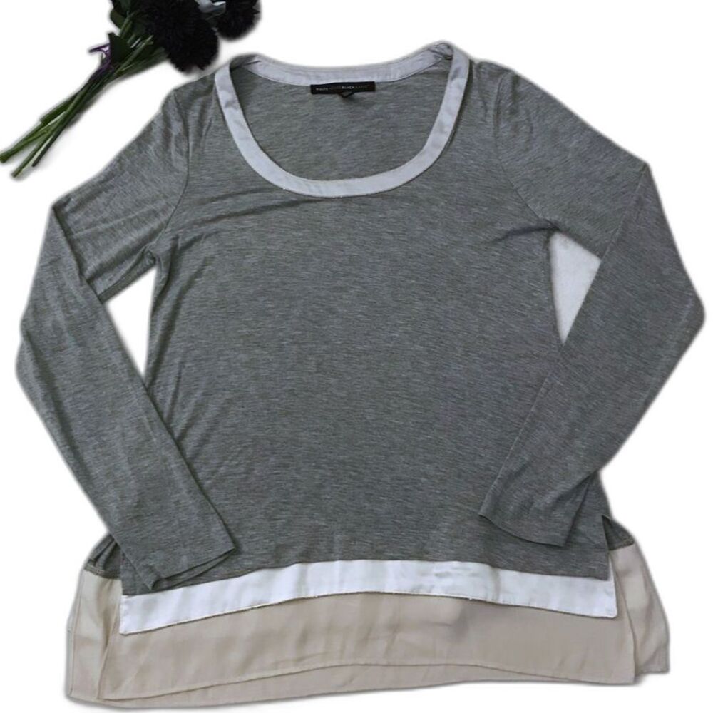 WHBM Long Sleeve Blouse Size Small Gray